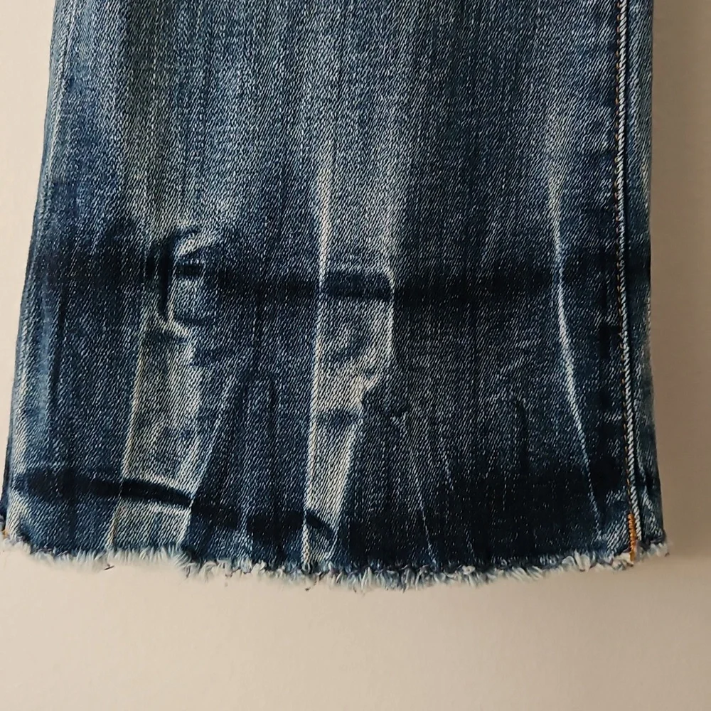 DL1961 Bridget Cropped‎ Hi-rise Instasculpt Kick Boot Jeans Frayed Hem Size 27